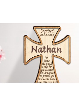 Σετ των 2 Intra απο ξύλο plywood 3mm-4mm πάχος 3D Christian Standing Cross Cut File Δίασταση 15x15 cm INTRAFABR-123582418