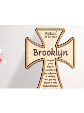 Σετ των 2 Intra απο ξύλο plywood 3mm-4mm πάχος 3D Christian Standing Cross Cut File Δίασταση 15x15 cm INTRAFABR-123582700