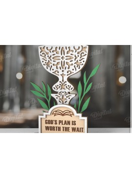 Σετ των 2 Intra απο ξύλο plywood 3mm-4mm πάχος 3D Χριστιανική όρθια διακόσμηση με λέιζερ Δίασταση 30x20 cm INTRAFABR-119722210