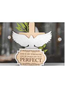 Σετ των 2 Intra απο ξύλο plywood 3mm-4mm πάχος 3D Χριστιανική όρθια διακόσμηση με λέιζερ Δίασταση 30x20 cm INTRAFABR-119722478