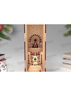 Σετ των 2 Intra απο ξύλο plywood 3mm-4mm πάχος Τρισδιάστατο χριστουγεννιάτικο βιβλίο Nook design Δίασταση 15x15 cm INTRAFABR-108452671