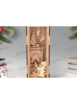 Σετ των 2 Intra απο ξύλο plywood 3mm-4mm πάχος Τρισδιάστατο χριστουγεννιάτικο βιβλίο Nook design Δίασταση 15x15 cm INTRAFABR-108452706
