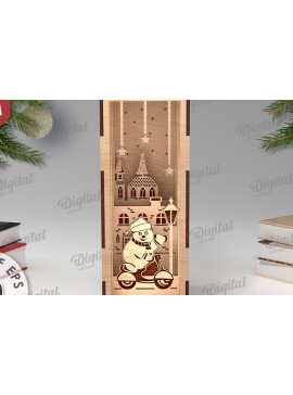 Σετ των 2 Intra απο ξύλο plywood 3mm-4mm πάχος Τρισδιάστατο χριστουγεννιάτικο βιβλίο Nook design Δίασταση 15x15 cm INTRAFABR-108452752