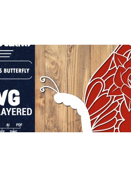 Σετ των 2 Intra απο ξύλο plywood 3mm-4mm πάχος Τρισδιάστατο Χριστουγεννιάτικου Πεταλούδας Papercut Δίασταση 15x15 cm INTRAFABR-86685678
