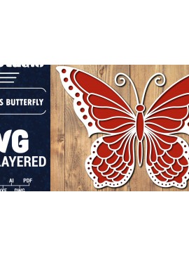 Σετ των 2 Intra απο ξύλο plywood 3mm-4mm πάχος Τρισδιάστατο Χριστουγεννιάτικου Πεταλούδας Papercut Δίασταση 15x15 cm INTRAFABR-86621285