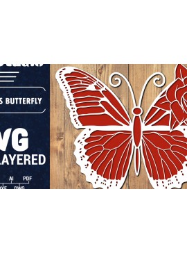 Σετ των 2 Intra απο ξύλο plywood 3mm-4mm πάχος Τρισδιάστατο Χριστουγεννιάτικου Πεταλούδας Papercut Δίασταση 15x15 cm INTRAFABR-86685692