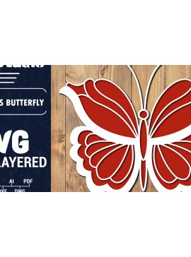 Σετ των 2 Intra απο ξύλο plywood 3mm-4mm πάχος Τρισδιάστατο Χριστουγεννιάτικου Πεταλούδας Papercut Δίασταση 15x15 cm INTRAFABR-86621289