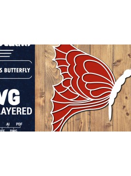 Σετ των 2 Intra απο ξύλο plywood 3mm-4mm πάχος Τρισδιάστατο Χριστουγεννιάτικου Πεταλούδας Papercut Δίασταση 15x15 cm INTRAFABR-86621290