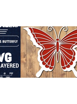 Σετ των 2 Intra απο ξύλο plywood 3mm-4mm πάχος Τρισδιάστατο Χριστουγεννιάτικου Πεταλούδας Papercut Δίασταση 15x15 cm INTRAFABR-86621296