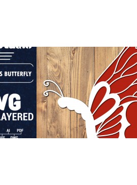 Σετ των 2 Intra απο ξύλο plywood 3mm-4mm πάχος Τρισδιάστατο Χριστουγεννιάτικου Πεταλούδας Papercut Δίασταση 15x15 cm INTRAFABR-86621299