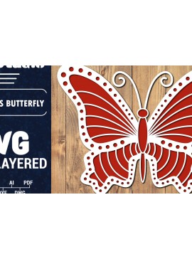 Σετ των 2 Intra απο ξύλο plywood 3mm-4mm πάχος Τρισδιάστατο Χριστουγεννιάτικου Πεταλούδας Papercut Δίασταση 15x15 cm INTRAFABR-86621311