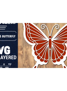 Σετ των 2 Intra απο ξύλο plywood 3mm-4mm πάχος Τρισδιάστατο Χριστουγεννιάτικου Πεταλούδας Papercut Δίασταση 15x15 cm INTRAFABR-86621282