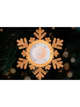 Σετ των 2 Intra απο ξύλο plywood 3mm-4mm πάχος Τρισδιάστατη χριστουγεννιάτικη θήκη κεριού Δίασταση 15x15 cm INTRAFABR-108780756