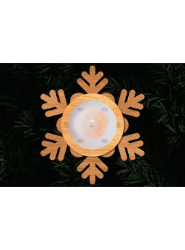 Σετ των 2 Intra απο ξύλο plywood 3mm-4mm πάχος Τρισδιάστατη χριστουγεννιάτικη θήκη κεριού Δίασταση 15x15 cm INTRAFABR-108780839