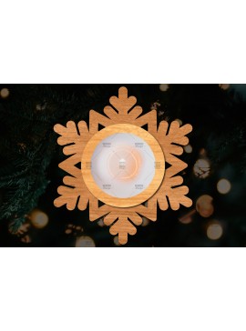 Σετ των 2 Intra απο ξύλο plywood 3mm-4mm πάχος Τρισδιάστατη χριστουγεννιάτικη θήκη κεριού Δίασταση 15x15 cm INTRAFABR-108780863