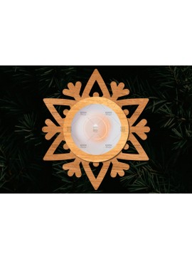 Σετ των 2 Intra απο ξύλο plywood 3mm-4mm πάχος Τρισδιάστατη χριστουγεννιάτικη θήκη κεριού Δίασταση 15x15 cm INTRAFABR-108780874