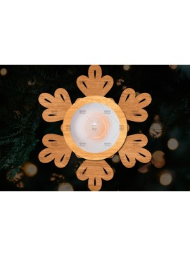 Σετ των 2 Intra απο ξύλο plywood 3mm-4mm πάχος Τρισδιάστατη χριστουγεννιάτικη θήκη κεριού Δίασταση 15x15 cm INTRAFABR-108780888