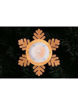 Σετ των 2 Intra απο ξύλο plywood 3mm-4mm πάχος Τρισδιάστατη χριστουγεννιάτικη θήκη κεριού Δίασταση 15x15 cm INTRAFABR-108780899