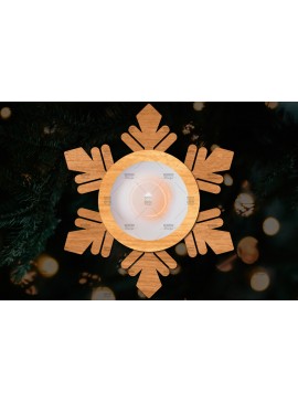 Σετ των 2 Intra απο ξύλο plywood 3mm-4mm πάχος Τρισδιάστατη χριστουγεννιάτικη θήκη κεριού Δίασταση 15x15 cm INTRAFABR-108780909