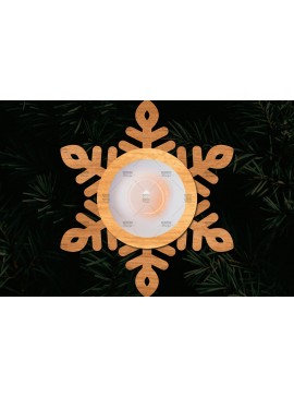 Σετ των 2 Intra απο ξύλο plywood 3mm-4mm πάχος Τρισδιάστατη χριστουγεννιάτικη θήκη κεριού Δίασταση 15x15 cm INTRAFABR-108780923