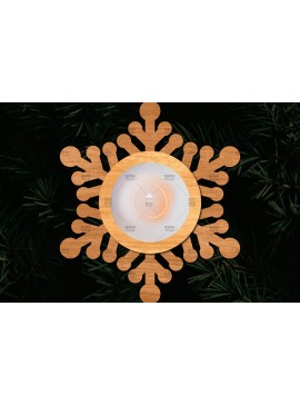 Σετ των 2 Intra απο ξύλο plywood 3mm-4mm πάχος Τρισδιάστατη χριστουγεννιάτικη θήκη κεριού Δίασταση 15x15 cm INTRAFABR-108780936