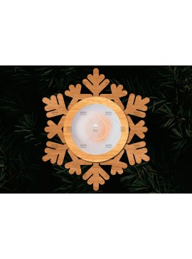 Σετ των 2 Intra απο ξύλο plywood 3mm-4mm πάχος Τρισδιάστατη χριστουγεννιάτικη θήκη κεριού Δίασταση 15x15 cm INTRAFABR-108780965