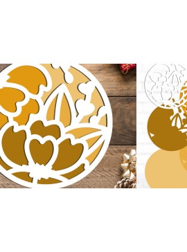 Σετ των 2 Intra απο ξύλο plywood 3mm-4mm πάχος Τρισδιάστατη Χριστουγεννιάτικη Διακόσμηση, Χάρτινο με στρώσεις Δίασταση 15x15 cm INTRAFABR-80633722