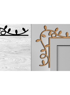 Σετ των 2 Intra απο ξύλο plywood 3mm-4mm πάχος Τρισδιάστατες χριστουγεννιάτικες γωνίες πόρτας κοπής με λέιζερ Δίασταση 15x15 cm INTRAFABR-79692500