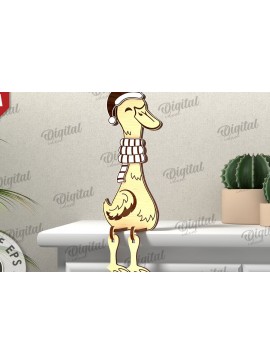 Σετ των 2 Intra απο ξύλο plywood 3mm-4mm πάχος Τρισδιάστατο σχέδιο κοπής με λέιζερ Χριστουγέννων πάπιας Δίασταση 15x15 cm INTRAFABR-111128797