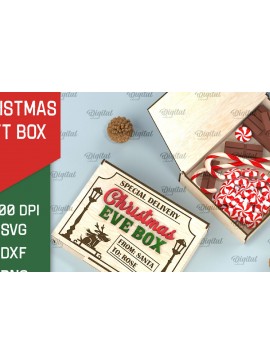 Σετ των 2 Intra απο ξύλο plywood 3mm-4mm πάχος Τρισδιάστατο κουτί δώρου παραμονής Χριστουγέννων Δίασταση 15x15 cm INTRAFABR-106138780