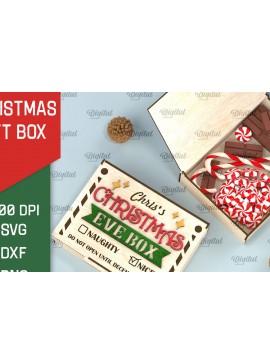 Σετ των 2 Intra απο ξύλο plywood 3mm-4mm πάχος Τρισδιάστατο κουτί δώρου παραμονής Χριστουγέννων Δίασταση 15x15 cm INTRAFABR-106138870