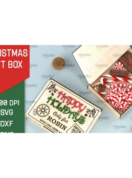 Σετ των 2 Intra απο ξύλο plywood 3mm-4mm πάχος Τρισδιάστατο κουτί δώρου παραμονής Χριστουγέννων Δίασταση 15x15 cm INTRAFABR-106139029