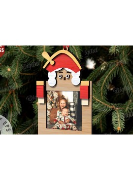 Σετ των 2 Intra απο ξύλο plywood 3mm-4mm πάχος Τρισδιάστατη χριστουγεννιάτικη κορνίζα Σχέδιο κοπής με λέιζερ Δίασταση 20x30 cm INTRAFABR-109870609