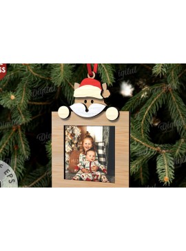 Σετ των 2 Intra απο ξύλο plywood 3mm-4mm πάχος Τρισδιάστατη χριστουγεννιάτικη κορνίζα Σχέδιο κοπής με λέιζερ Δίασταση 20x30 cm INTRAFABR-109869876