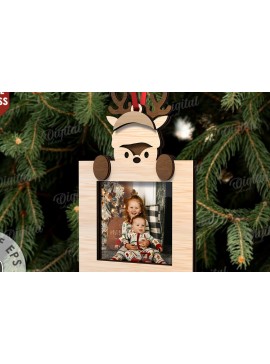 Σετ των 2 Intra απο ξύλο plywood 3mm-4mm πάχος Τρισδιάστατη χριστουγεννιάτικη κορνίζα Σχέδιο κοπής με λέιζερ Δίασταση 20x30 cm INTRAFABR-109870022