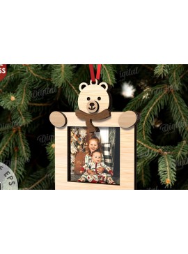 Intra απο ξύλο plywood 3mm-4mm πάχος Τρισδιάστατη χριστουγεννιάτικη κορνίζα Σχέδιο κοπής με λέιζερ Δίασταση 20x30 cm INTRAFABR-109869611