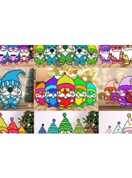 Σετ των 2 Intra απο ξύλο plywood 3mm-4mm πάχος 3D Χριστουγεννιάτικου Gnome Paper Cut Δίασταση 15x15 cm INTRAFABR-76426262