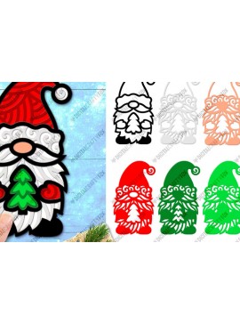 Intra απο ξύλο plywood 3mm-4mm πάχος Τρισδιάστατο Χριστουγεννιάτικο Gnome Paper Cut Δίασταση 2500x3600 cm INTRAFABR-96501016