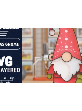 Σετ των 2 Intra απο ξύλο plywood 3mm-4mm πάχος 3D Christmas Gnome  Papercut Δίασταση 1200x1200 cm INTRAFABR-109107131