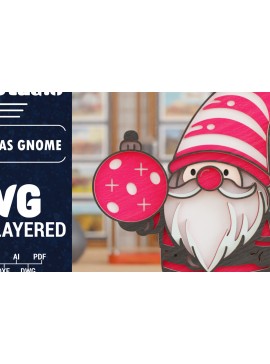 Σετ των 2 Intra απο ξύλο plywood 3mm-4mm πάχος 3D Christmas Gnome  Papercut Δίασταση 1200x1200 cm INTRAFABR-109463922