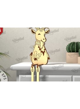 Σετ των 3 Intra απο ξύλο plywood 3mm-4mm πάχος 3D Χριστουγεννιάτικο κατσίκας Δίασταση 15x15 cm INTRAFABR-111128760