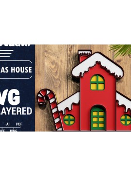 Σετ των 2 Intra απο ξύλο plywood 3mm-4mm πάχος Τρισδιάστατη κοπή χαρτιού χριστουγεννιάτικου σπιτιού Δίασταση 1200x1200 cm INTRAFABR-71405715