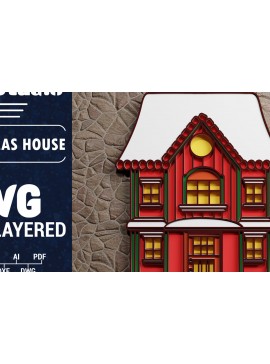 Σετ των 2 Intra απο ξύλο plywood 3mm-4mm πάχος Τρισδιάστατη κοπή χαρτιού χριστουγεννιάτικου σπιτιού Δίασταση 1200x1200 cm INTRAFABR-71332867