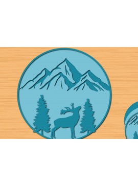 Intra απο ξύλο plywood 3mm-4mm πάχος 3D Χριστουγεννιάτικο στρώμα κομμένο ελάφι Δίασταση 30x20 cm INTRAFABR-36646313