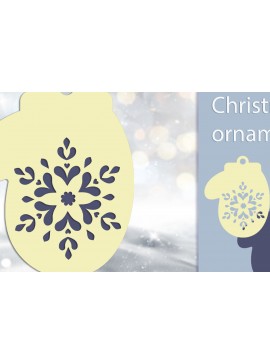 Σετ των 2 Intra απο ξύλο plywood 3mm-4mm πάχος 3D Χριστουγεννιάτικο γάντι με νιφάδα χιονιού Δίασταση 15x15 cm INTRAFABR-110120529