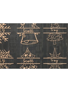 Σετ των 2 Intra απο ξύλο plywood 3mm-4mm πάχος τρισδιάστατης χριστουγεννιάτικης πινακίδας Δίασταση 25x25 cm INTRAFABR-40983009