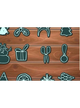 Σετ των 3 Intra απο ξύλο plywood 3mm-4mm πάχος Τρισδιάστατη δέσμη αρχείων με κομμένα χριστουγεννιάτικα στολίδια 3 Δίασταση 8x8 cm INTRAFABR-17332867