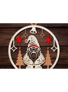 Σετ των 3 Intra απο ξύλο plywood 3mm-4mm πάχος Τρισδιάστατο χριστουγεννιάτικο στολίδι Δίασταση 8x8 cm INTRAFABR-110378247