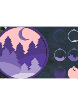 Σετ των 3 Intra απο ξύλο plywood 3mm-4mm πάχος 3D Χριστουγεννιάτικο Στολίδι , Χειμερινή διακόσμηση Δίασταση 8x8 cm INTRAFABR-84393707