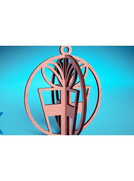 Σετ των 3 Intra απο ξύλο plywood 3mm-4mm πάχος Τρισδιάστατα χριστουγεννιάτικα στολίδια με λέιζερ | Δίασταση 8x8 cm INTRAFABR-74929394